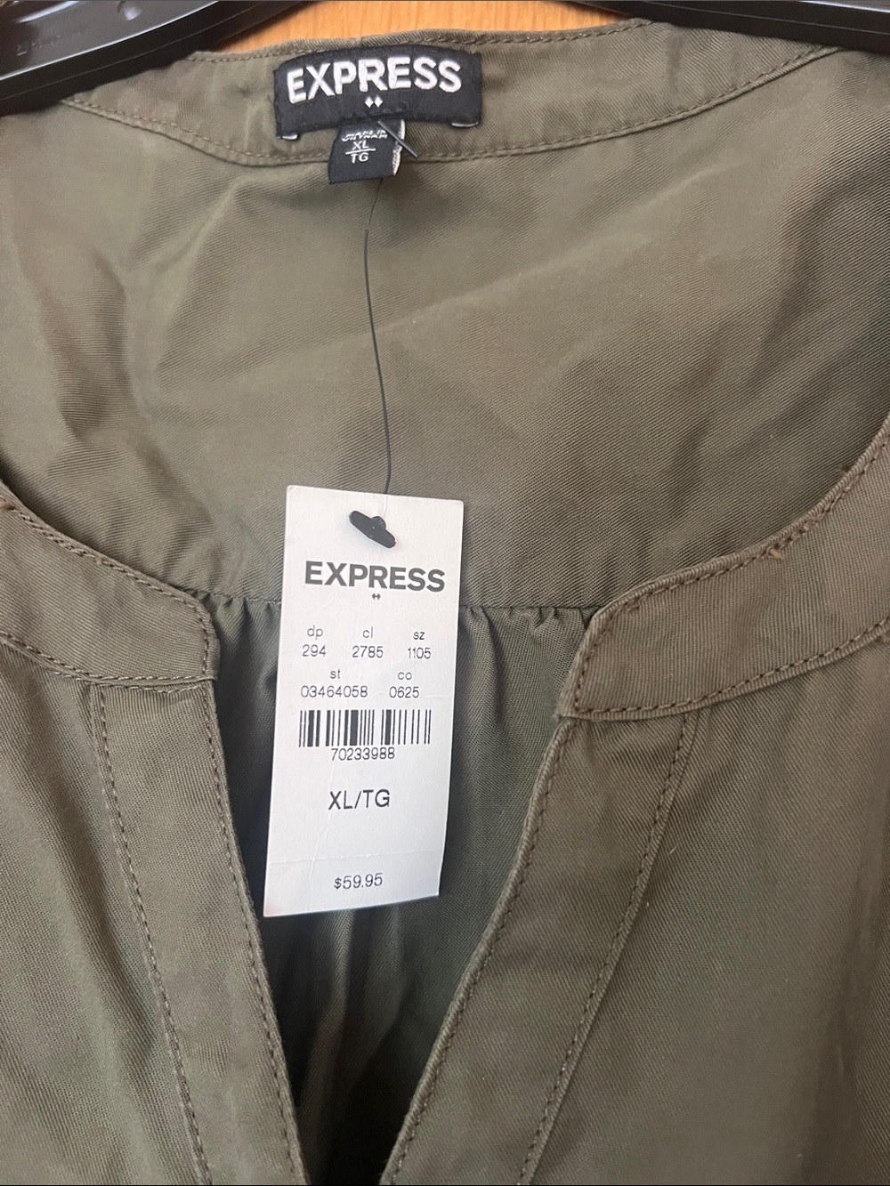 Express Olive Green Dress - Picture 2 of 2
